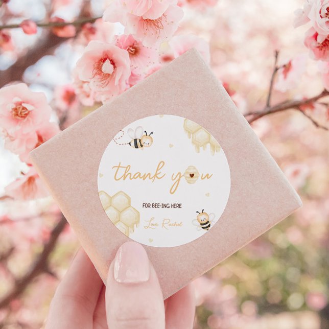 Honey Bee 1st Birthday  Classic Round Sticker (Creator Uploaded)