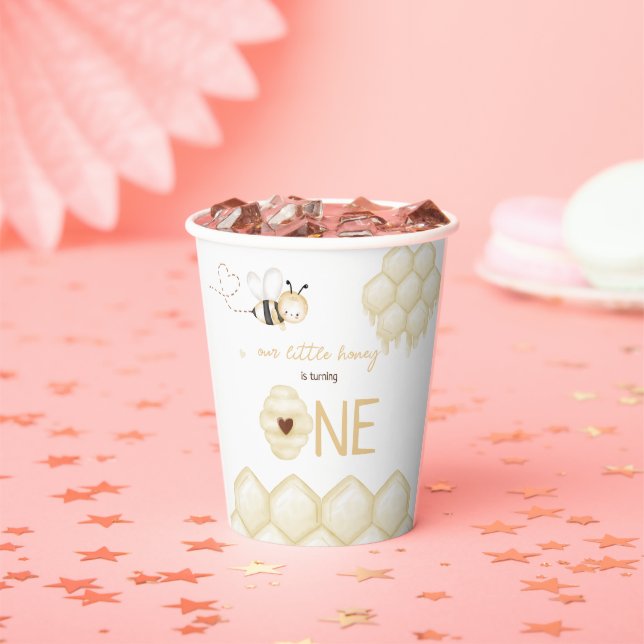 Honey Bee 1st Birthday  Paper Cups (Insitu)