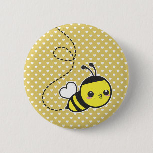 Honey Bee 6 Cm Round Badge