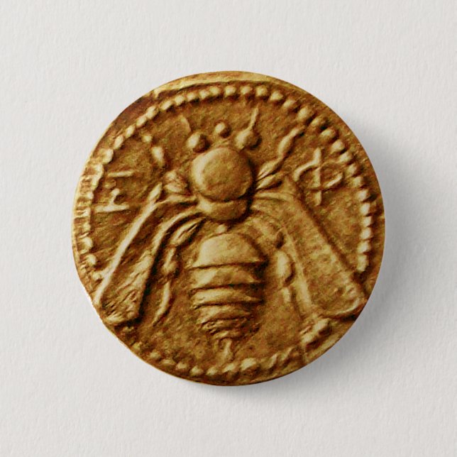 HONEY BEE 6 CM ROUND BADGE (Front)