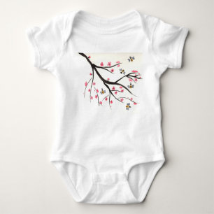 Honey bee and Cherry Blossom Baby Tutu Baby Bodysuit