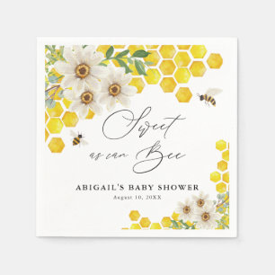 Honey Bee and Daisies Sweet as Can Bee Baby Shower Napkin