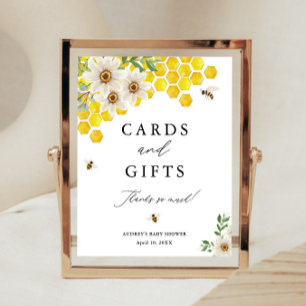 Honey Bee and Daisy Cards and Gifts Shower Display Poster