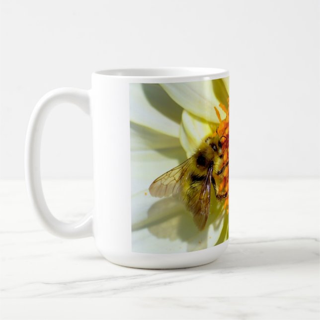 Honey bee and flower coffee mug. mug (Left)