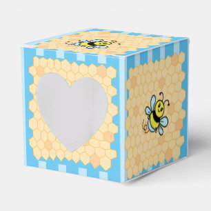 Honey Bee and Honeycomb Boy's Baby Shower Blue Favour Box