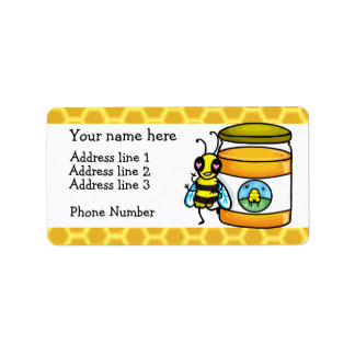 Honey bee and jar address label
