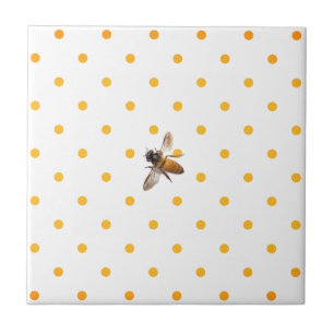 Honey Bee and polka-dots Tile