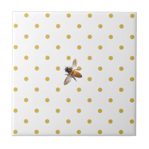 Honey Bee and polka-dots Tile