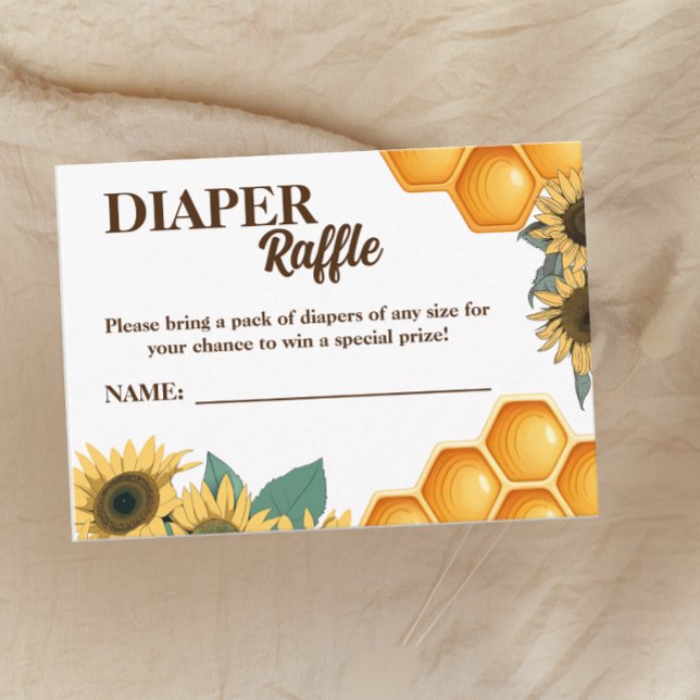 Honey Bee and Sunflower Mum to Bee Diaper Raffle  Enclosure Card (Creator Uploaded)