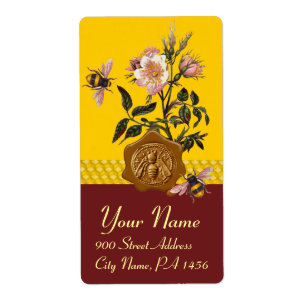 HONEY BEE AND WILD ROSES ,BEEKEEPER WAX SEAL
