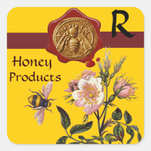 HONEY BEE AND WILD ROSES ,BEEKEEPER WAX SEAL
