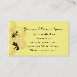 Honey Bee Apiary Business Custom Business Card