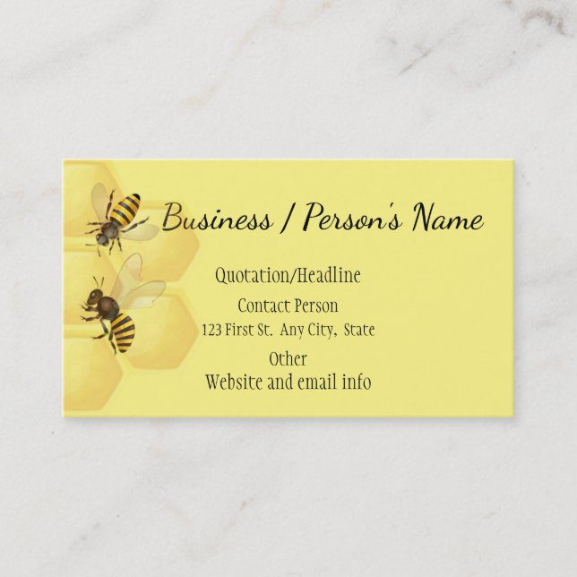 Honey Bee Apiary Business Custom Card (Front)
