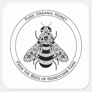 Honey Bee Apiary Custom Text Square Sticker