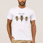 Honey bee Apis mellifera T-Shirt<br><div class="desc">Honey bee Apis mellifera. Scientific drawings of the three morphs</div>