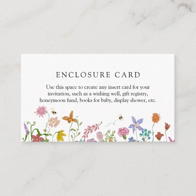 Honey Bee Baby Insert Card | Wildflower Shower (Front)