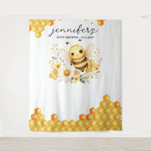 Honey Bee Baby Shower backdrop Tapestry