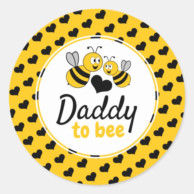 Honey Bee, Baby Shower Classic Round Sticker (Front)