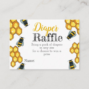 Honey bee baby shower diaper raffle enclosure card