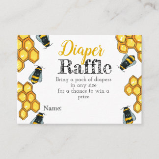 Honey bee baby shower diaper raffle enclosure card