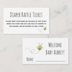 Honey Bee Baby Shower Diaper Raffle Ticket Enclosure Card