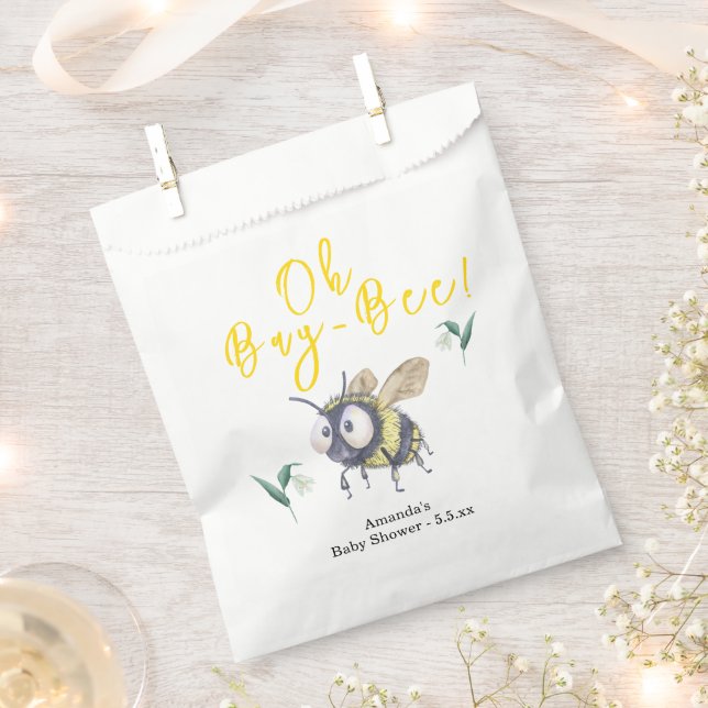 Honey Bee Baby Shower Favour Bags (Clipped)