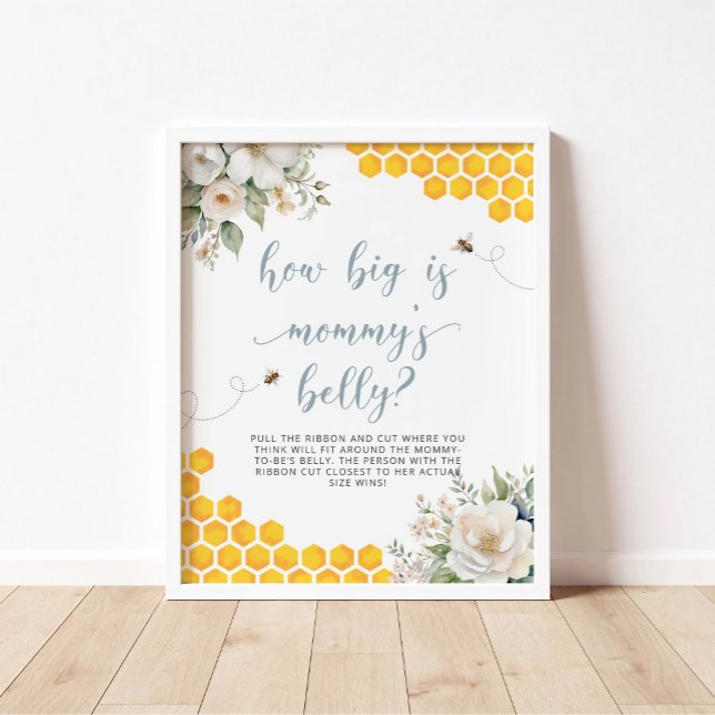 Honey Bee Baby Shower How Big Is Mummy's Belly Poster (Creator Uploaded)