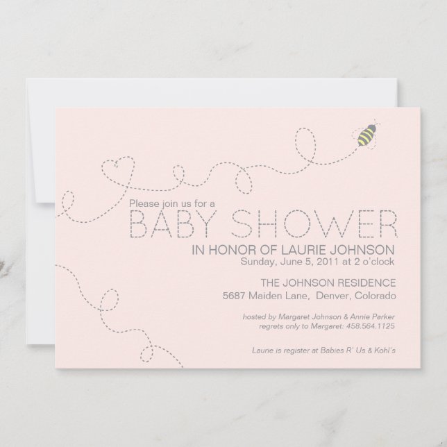 Honey Bee Baby Shower Invitation (Front)