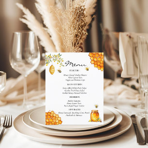 Honey Bee Baby Shower Menu Card