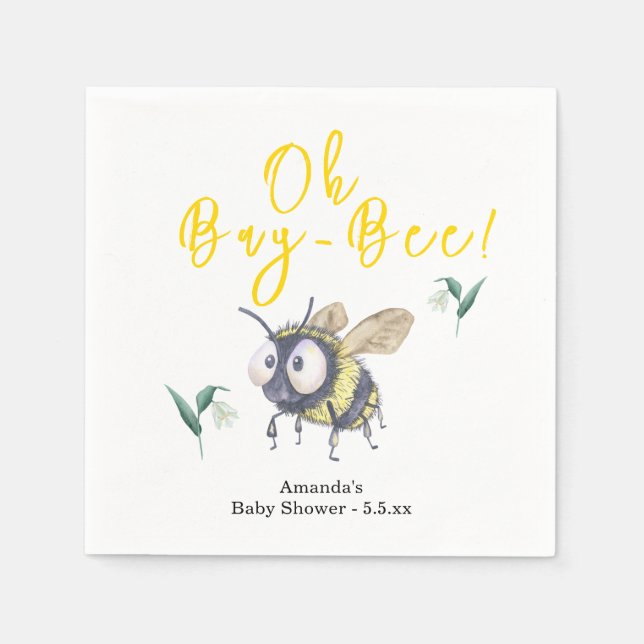 Honey Bee Baby Shower Napkin (Front)