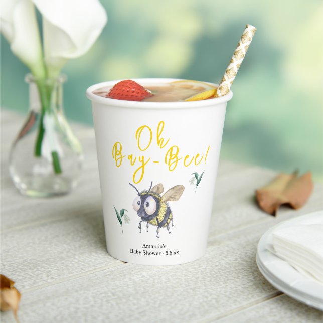 Honey Bee Baby Shower Paper Cups (Insitu)