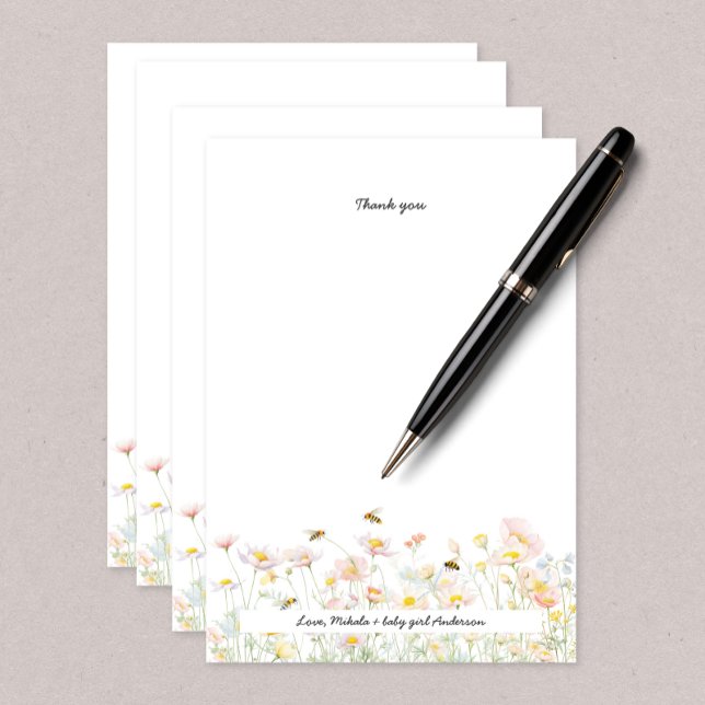 Honey Bee Baby Shower thank you note card (Creator Uploaded)