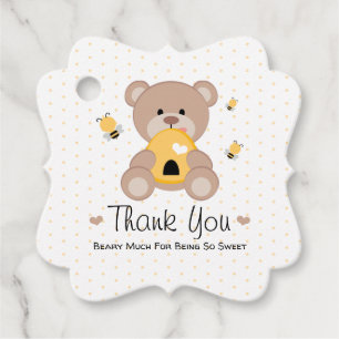 Honey Bee Bear Thank You Favour Tags