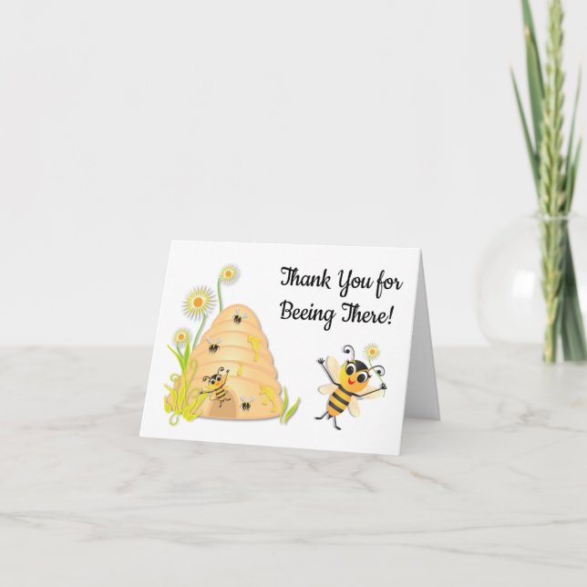 Honey Bee Beehive Thank you note Card (Front)