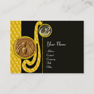HONEY BEE ,BEEKEEPER APIARIST MONOGRAM BUSINESS CARD