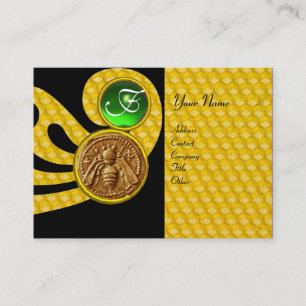 HONEY BEE ,BEEKEEPER APIARIST MONOGRAM BUSINESS CARD