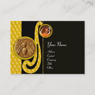 HONEY BEE ,BEEKEEPER APIARIST MONOGRAM BUSINESS CARD