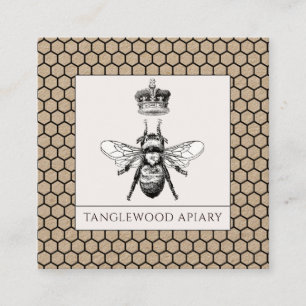 Honey Bee Beekeeper Apiary Honeycomb Kraft Square Business Card