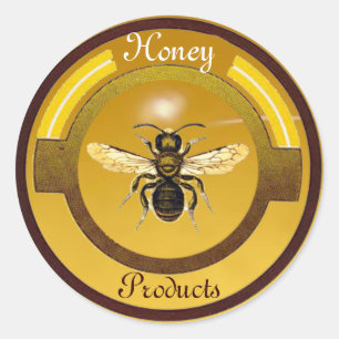 HONEY BEE / BEEKEEPER BEEKEEPING CLASSIC ROUND STICKER