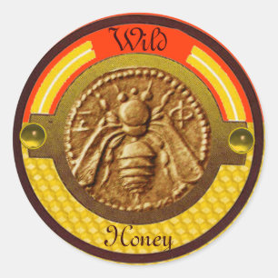 HONEY BEE / BEEKEEPER BEEKEEPING CLASSIC ROUND STICKER