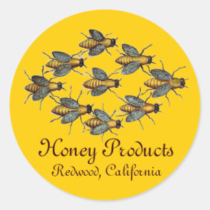 HONEY BEE / BEEKEEPER BEEKEEPING CLASSIC ROUND STICKER