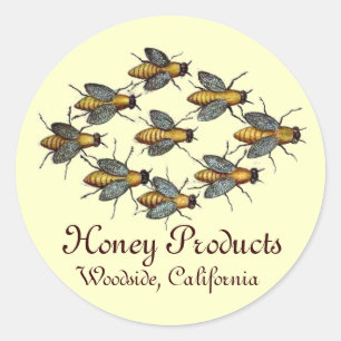 HONEY BEE / BEEKEEPER BEEKEEPING CLASSIC ROUND STICKER