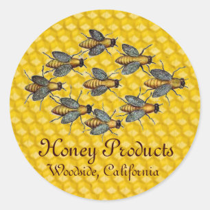 HONEY BEE / BEEKEEPER BEEKEEPING CLASSIC ROUND STICKER