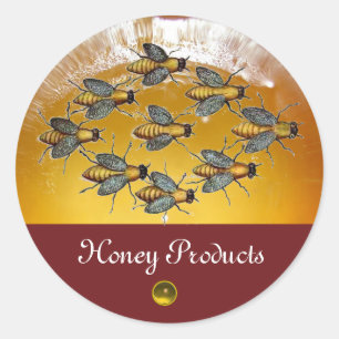 HONEY BEE / BEEKEEPER BEEKEEPING CLASSIC ROUND STICKER