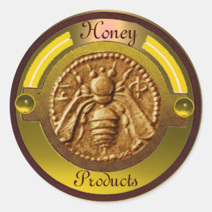 HONEY BEE / BEEKEEPER BEEKEEPING CLASSIC ROUND STICKER