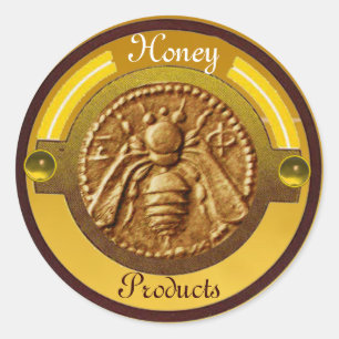 HONEY BEE / BEEKEEPER BEEKEEPING CLASSIC ROUND STICKER