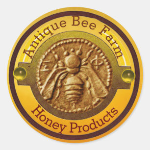 HONEY BEE / BEEKEEPER BEEKEEPING CLASSIC ROUND STICKER