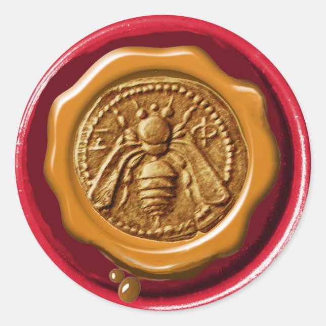 HONEY BEE BEEKEEPER BEEKEEPING RED BROWN WAX SEAL (Front)