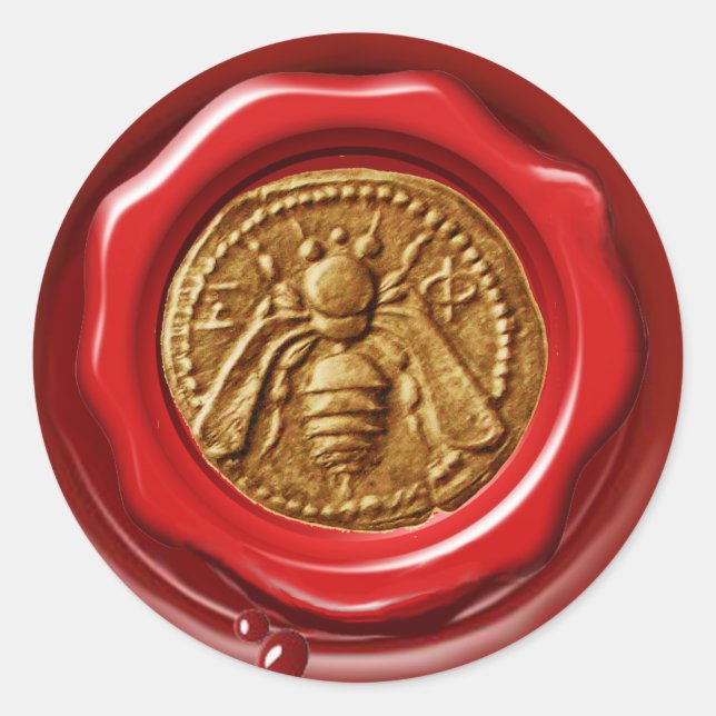 HONEY BEE BEEKEEPER BEEKEEPING RED BROWN WAX SEAL (Front)