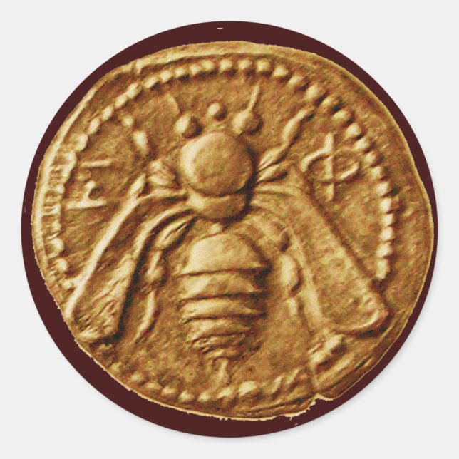 HONEY BEE / BEEKEEPER BEEKEEPING SUPPLIES CLASSIC ROUND STICKER (Front)